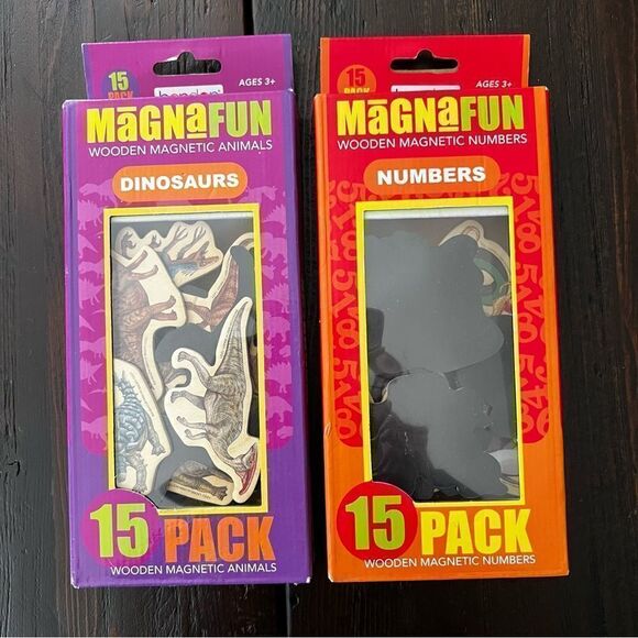 Wooden Magnetics dinosaurs & Numbers set of 2 - Picture 2 of 2
